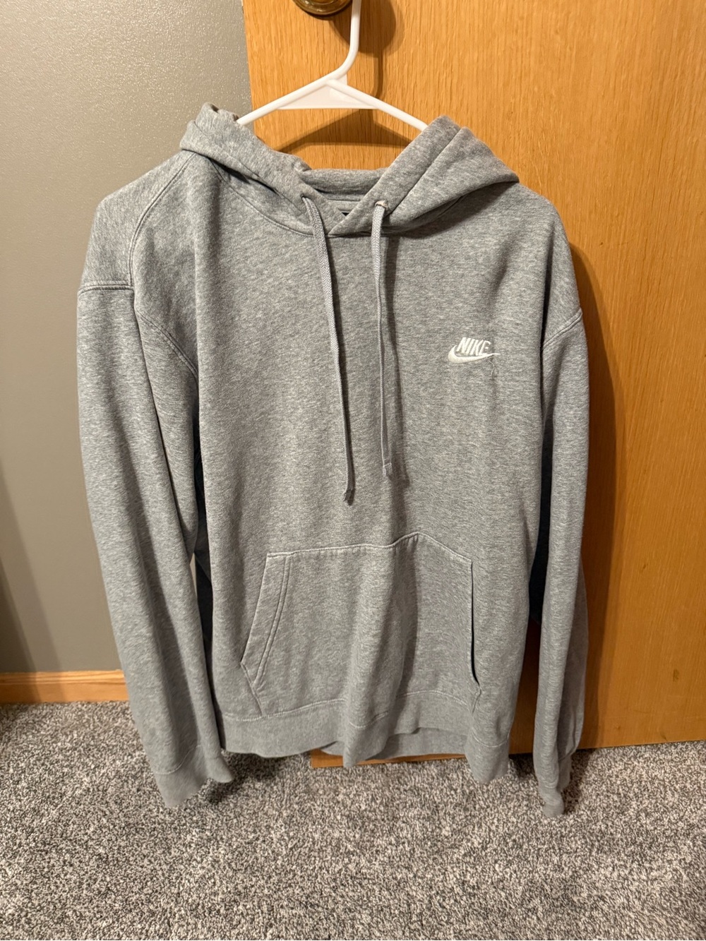 Nike Gray Pullover Hoodie with White Logo
